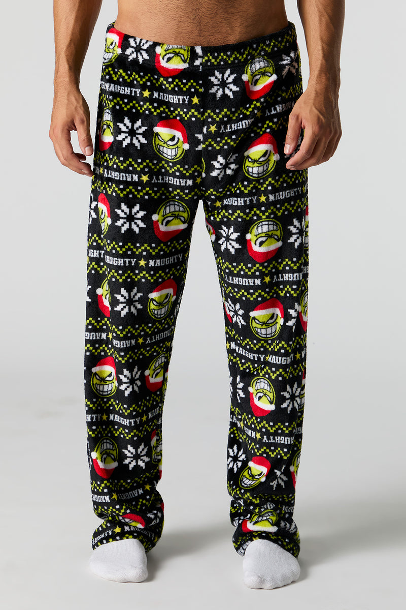 Christmas Print Plush Pajama Pant