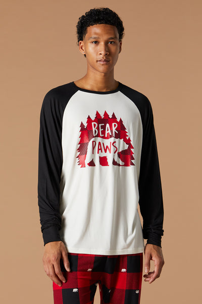 Christmas bear t-shirt, mama red plaid bear jammie shirt