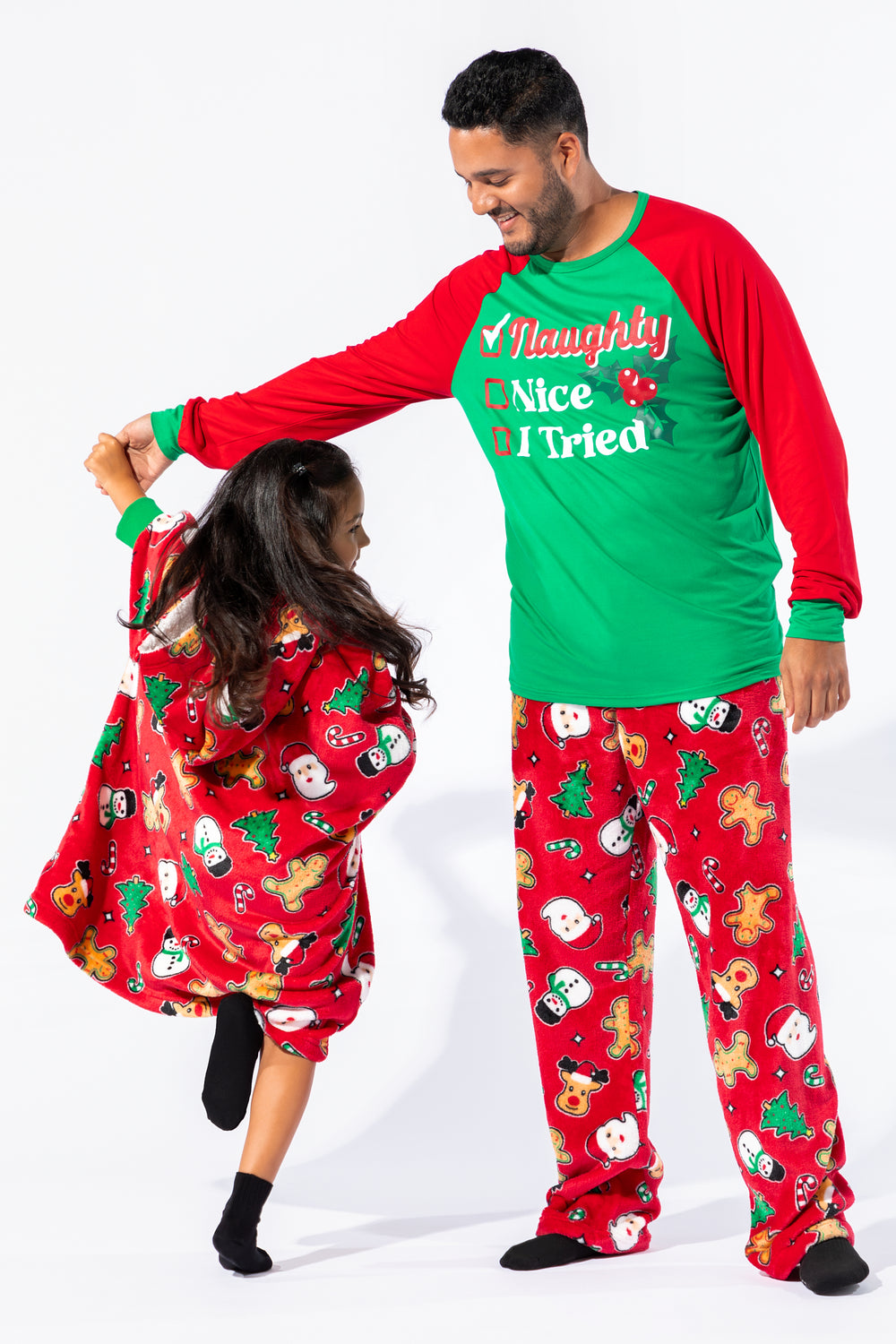 Matching the Family Holiday Plush 2 Piece Pajama Set Red 1