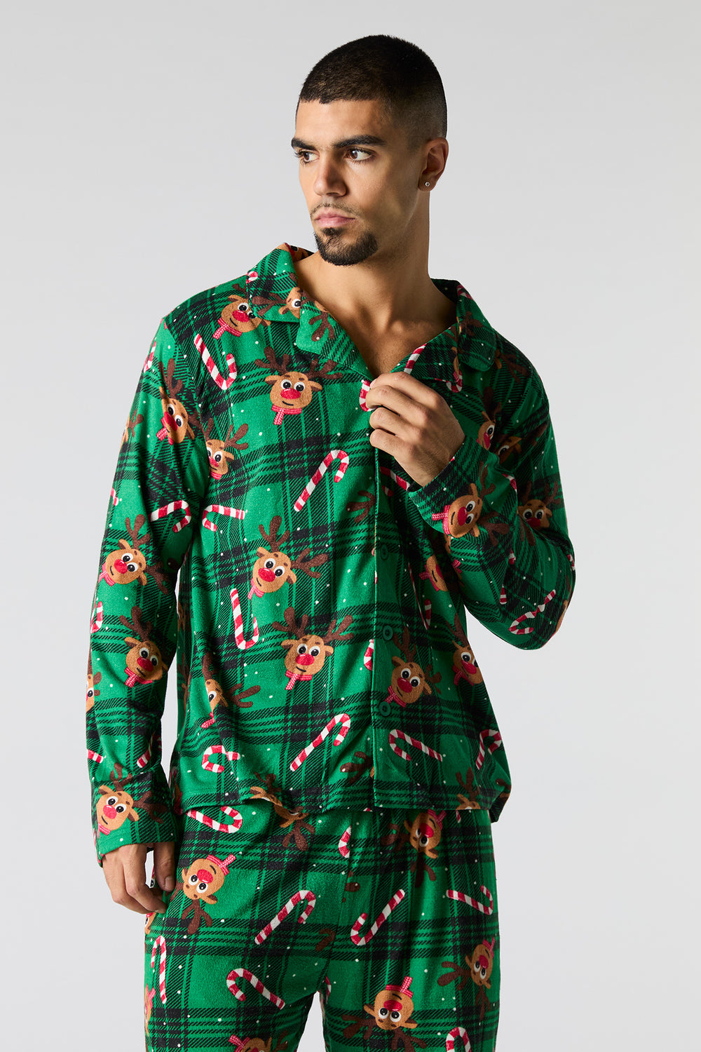 Mens Matching the Family Rudolph Flannel 2 Piece Pajama Set Mens Matching the Family Rudolph Flannel 2 Piece Pajama Set 2