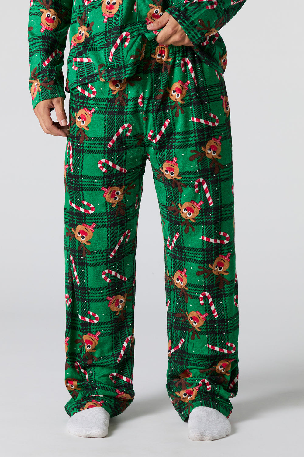 Mens Matching the Family Rudolph Flannel 2 Piece Pajama Set Mens Matching the Family Rudolph Flannel 2 Piece Pajama Set 3