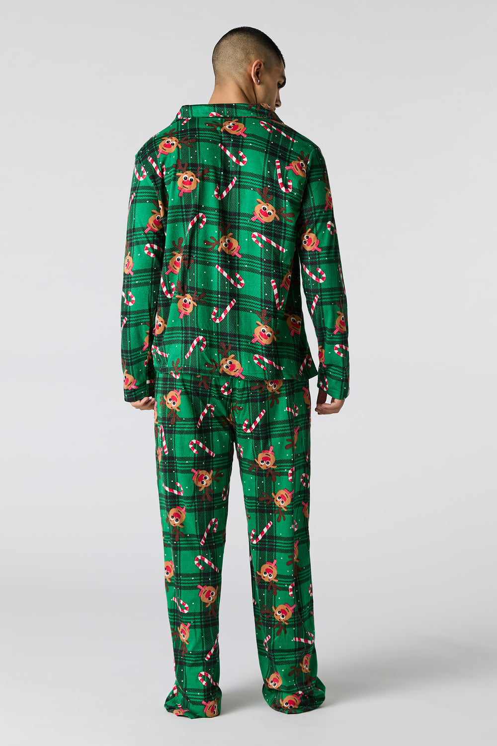 Mens Matching the Family Rudolph Flannel 2 Piece Pajama Set Mens Matching the Family Rudolph Flannel 2 Piece Pajama Set 4