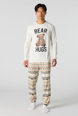 Mens Matching the Family Bear Hugs 2 Piece Pajama Set