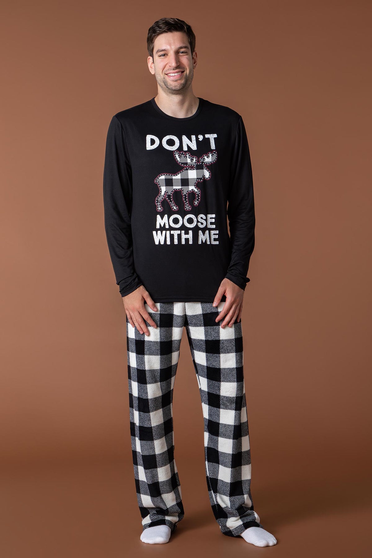 Mens Matching the Family Moosing Around 2 Piece Pajama Set