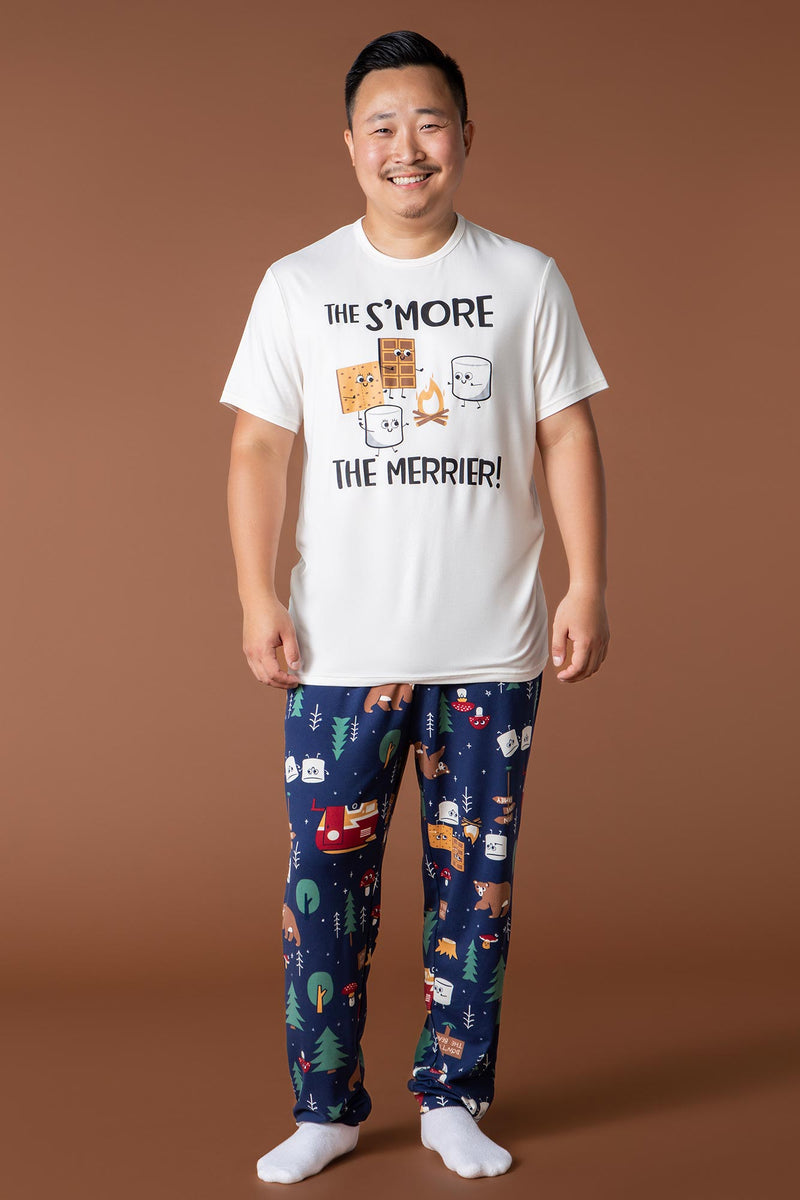 Mens Matching the Family S'mores 2 Piece Pajama Set