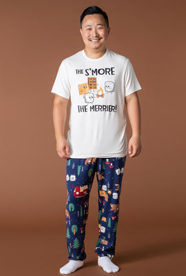 Mens Matching the Family S'mores 2 Piece Pajama Set