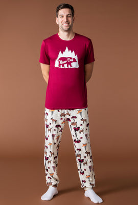 Mens Matching the Family Bear Cub 2 Piece Pajama Set