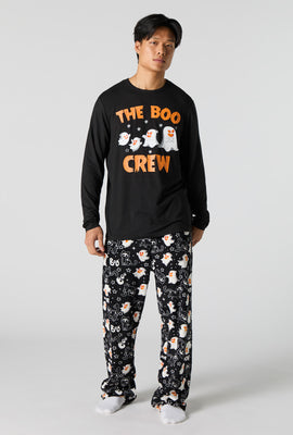 Mens Matching the Family Boo Crew 2 Piece Pajama Set