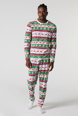 Mens Matching the Family Holiday Fair Isle 2 Piece Pajama Set