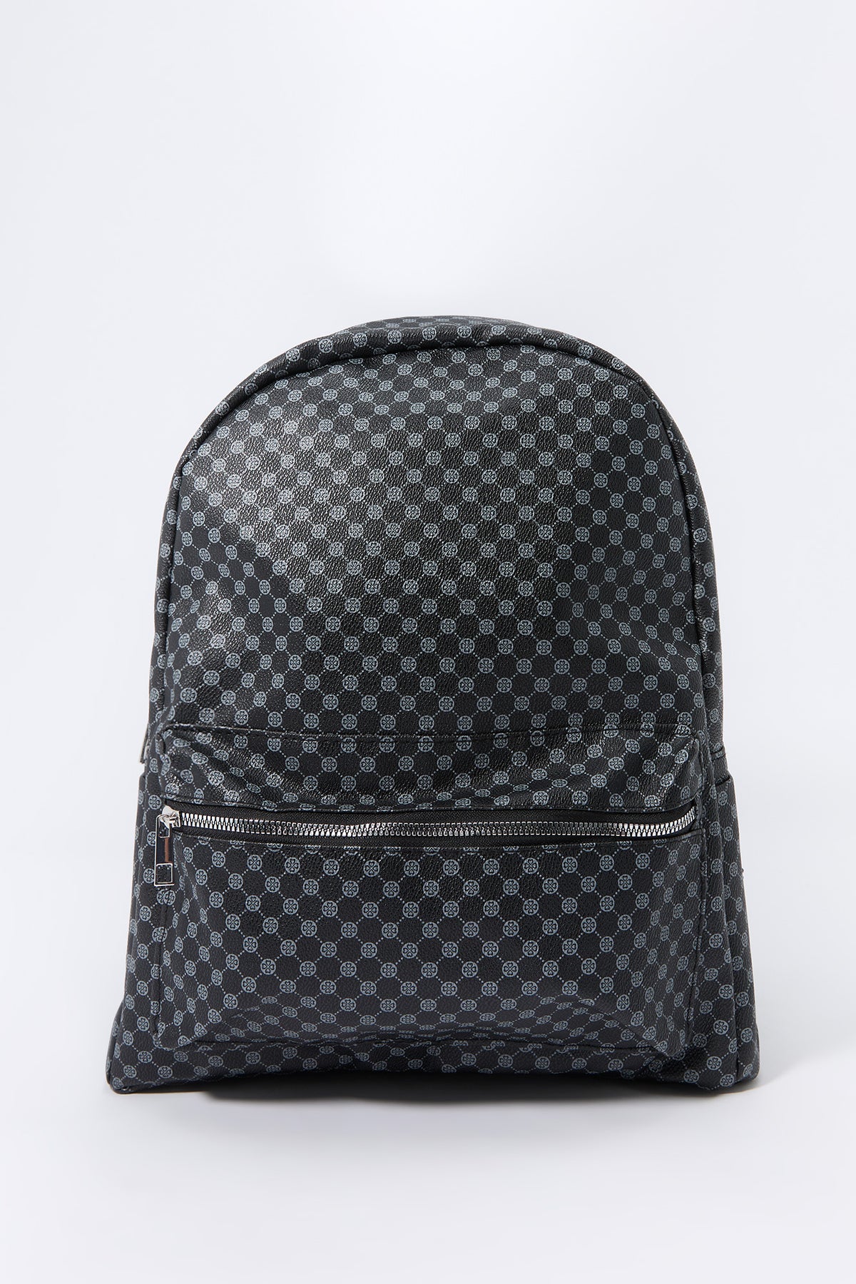 Faux Leather Status Print Backpack