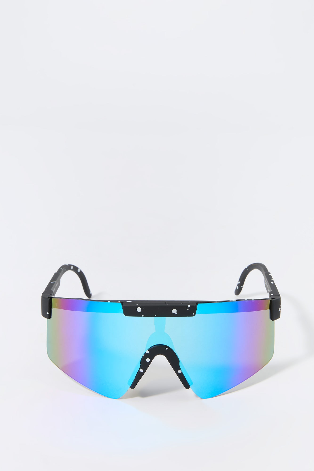 Paint Splatter Print Tinted Shield Sunglasses