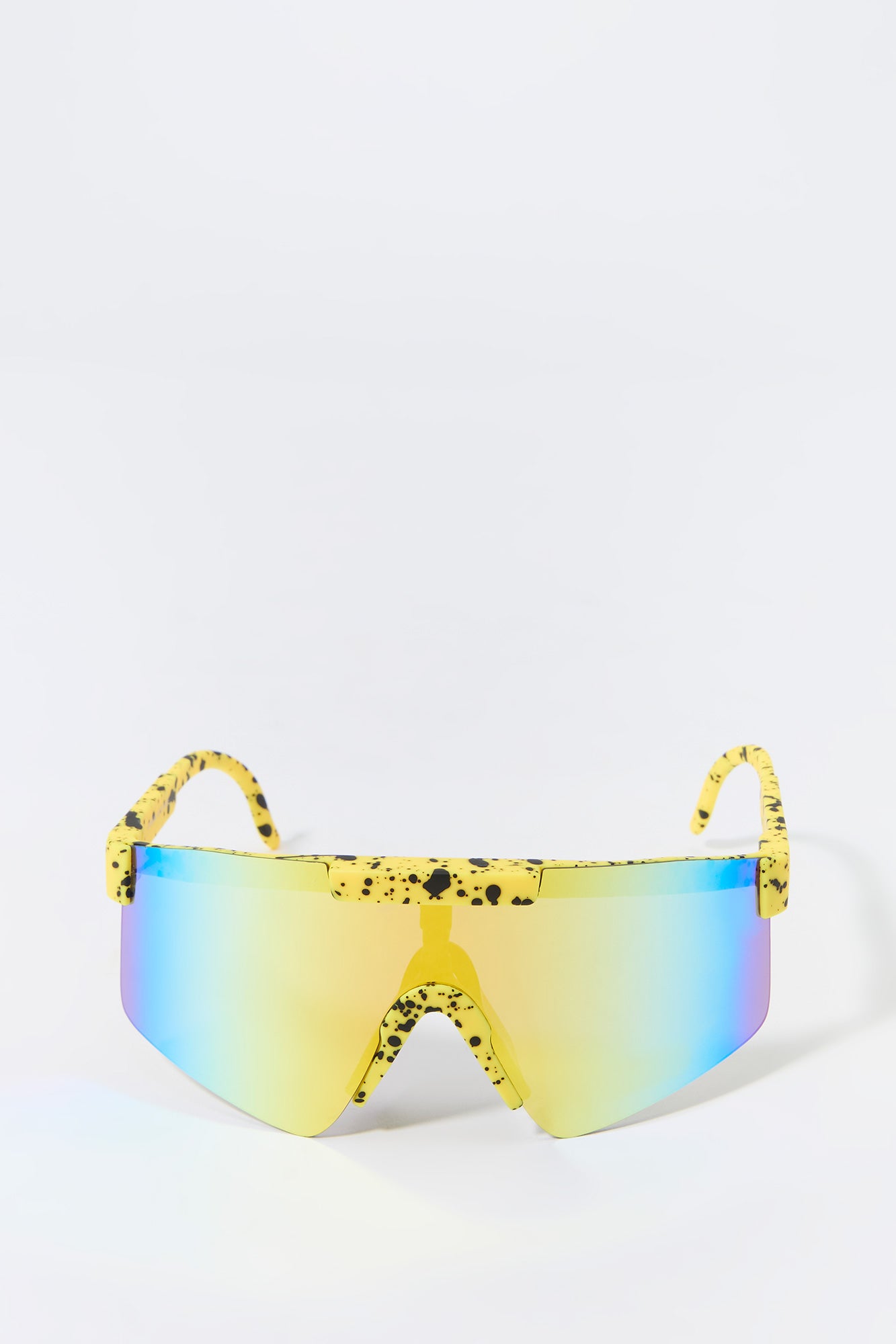 Paint Splatter Print Tinted Shield Sunglasses