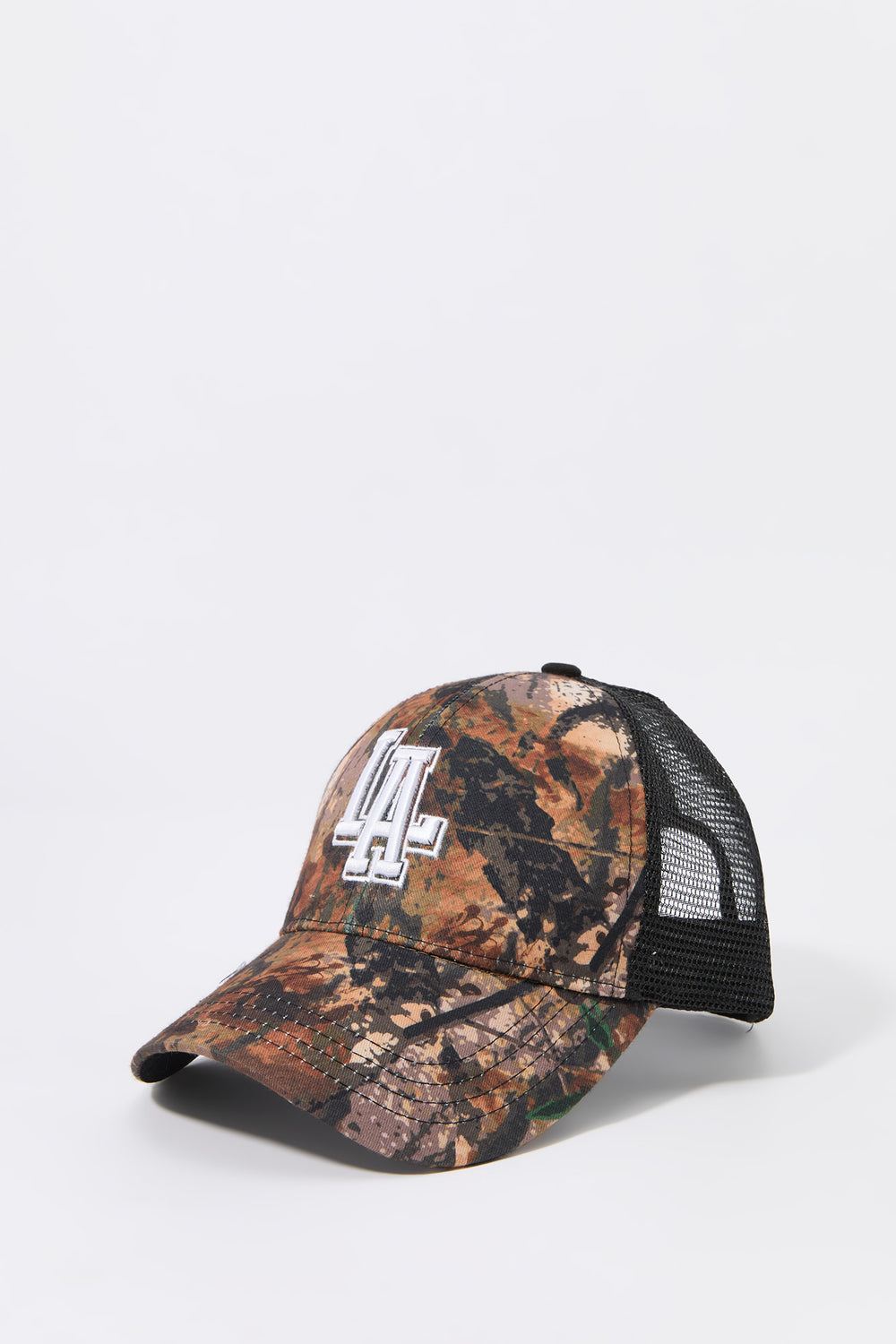 LA Embroidered Camo Print Trucker Hat LA Embroidered Camo Print Trucker Hat 2