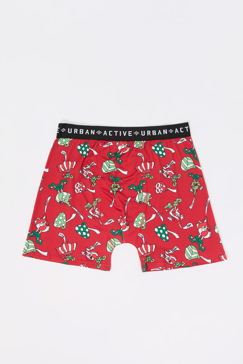 Urban Active Christmas Print Boxer Brief