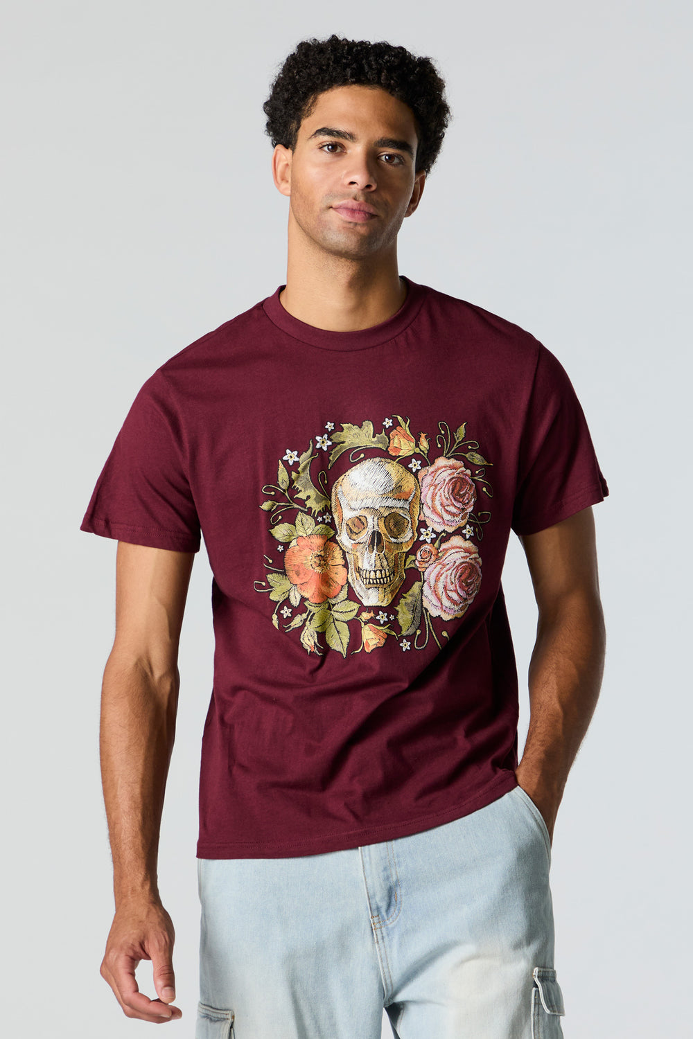 Skull and Roses Graphic T-Shirt Skull and Roses Graphic T-Shirt 1