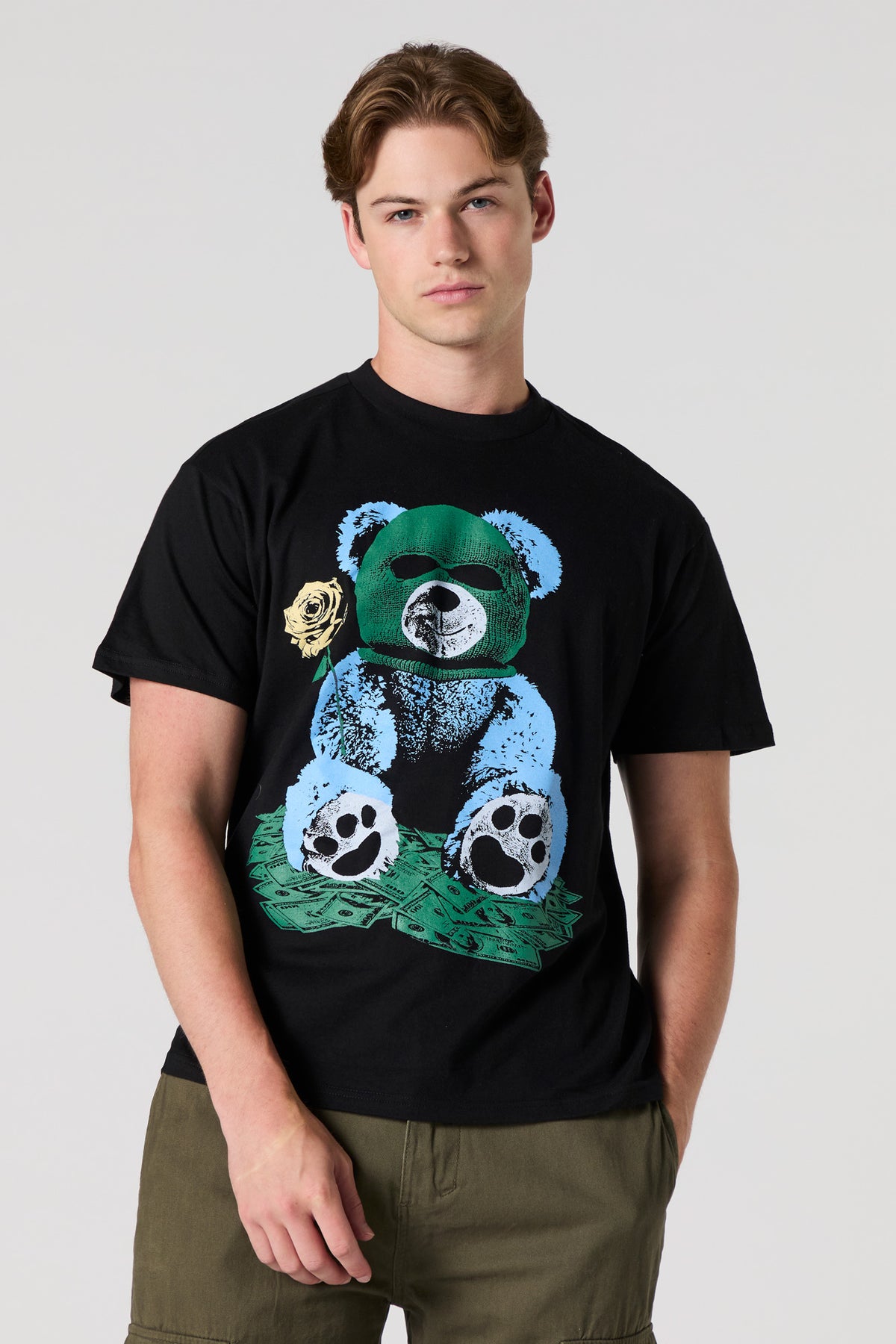 Masked Bear Graphic T-Shirt