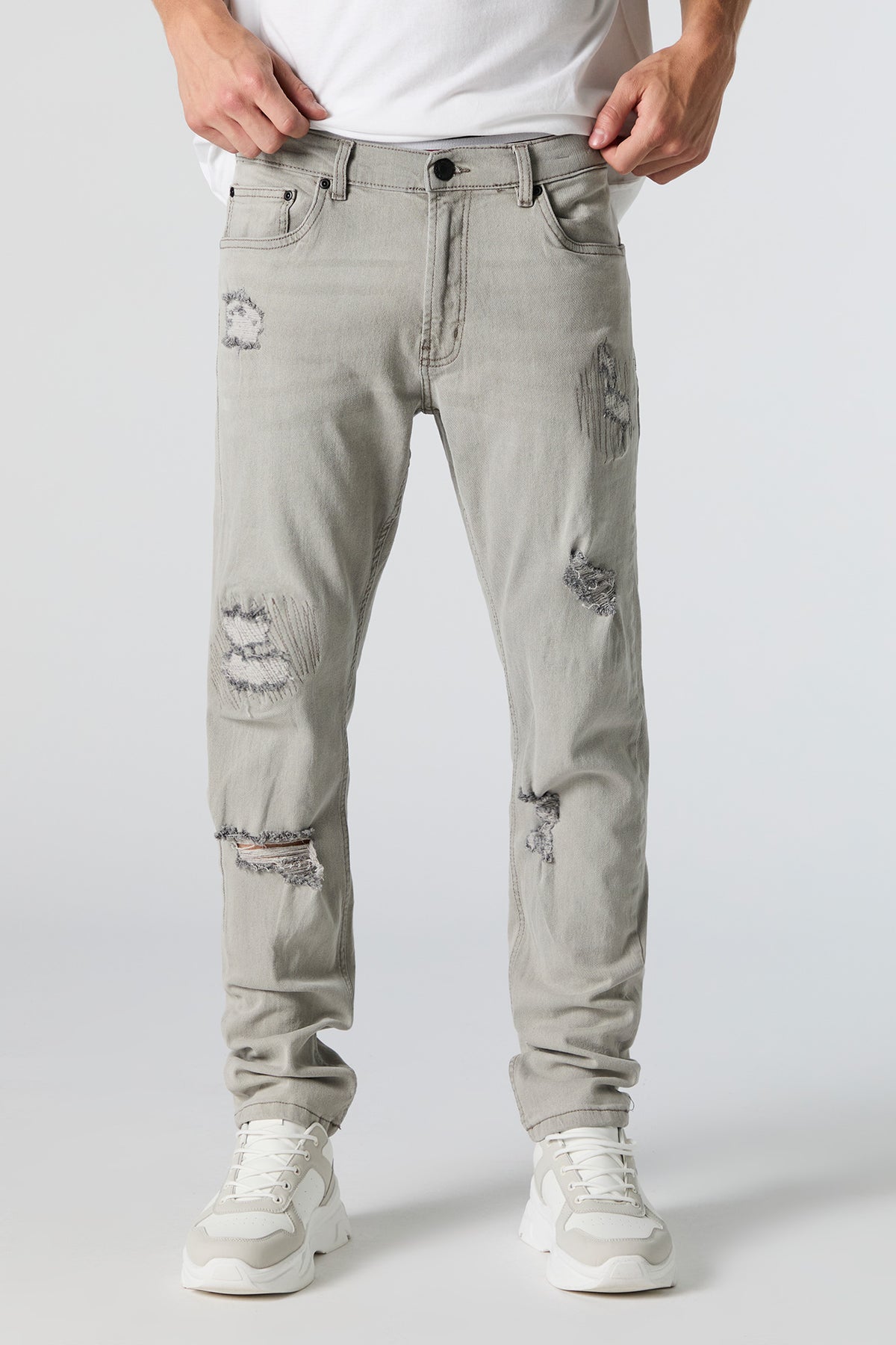 Grey Wash Distressed Jean