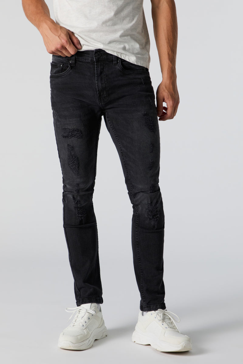 Black Wash Distressed Skinny Jean