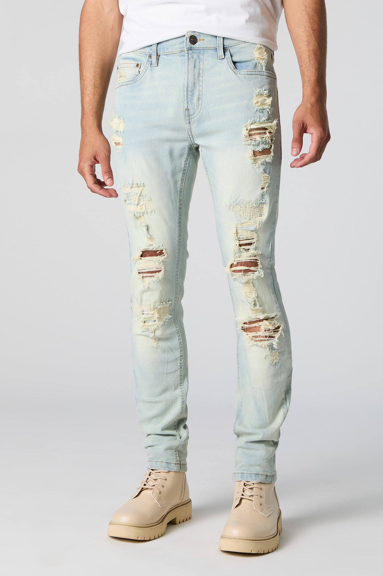 Light Wash Distressed Skinny Jean