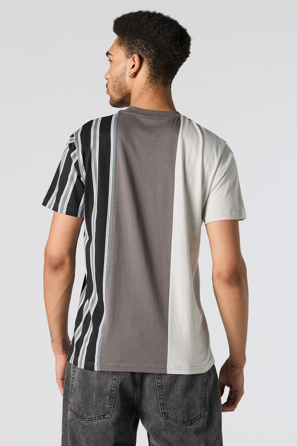 Profound Embroidered Striped Colourblock T-Shirt Profound Embroidered Striped Colourblock T-Shirt 6