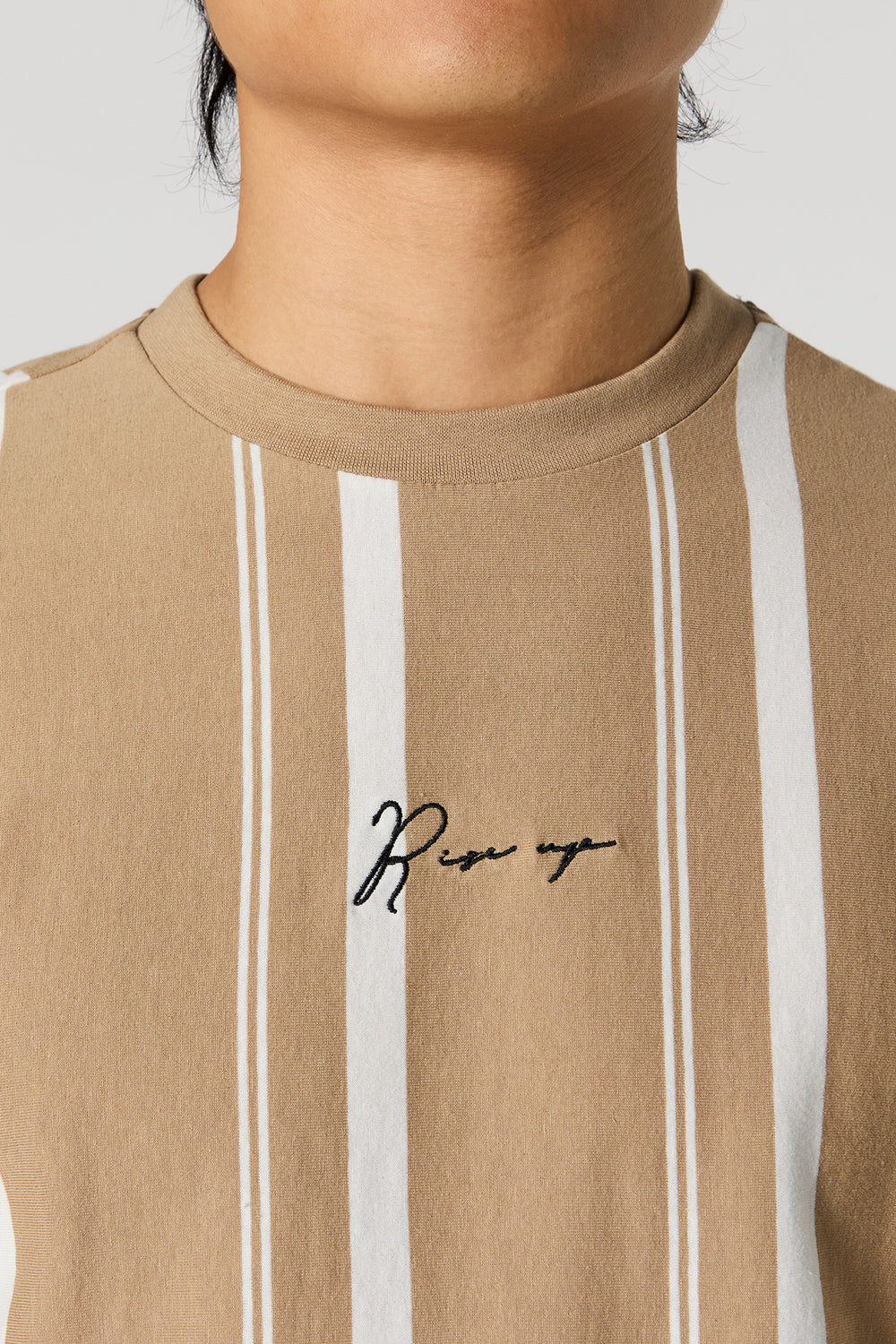 Rise Up Embroidered Striped Colourblock T-Shirt Rise Up Embroidered Striped Colourblock T-Shirt 4