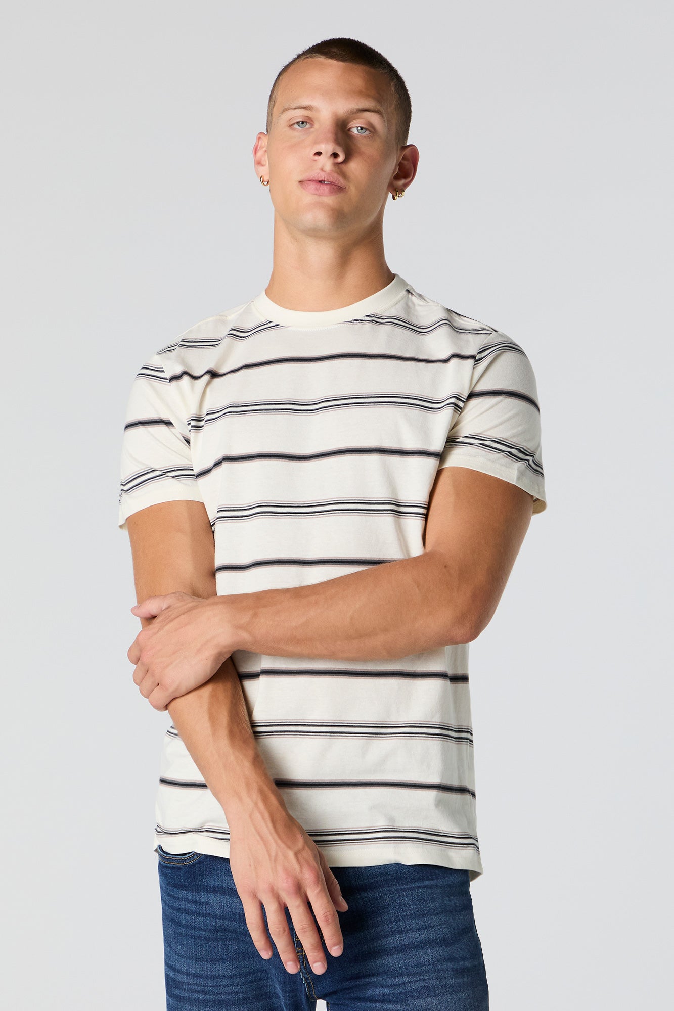 Multi Striped Crewneck T-Shirt