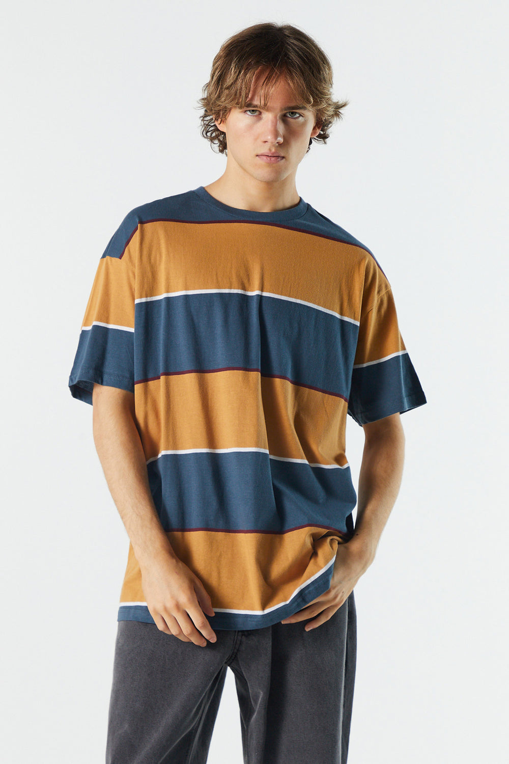 Wide Striped Crewneck T-Shirt Wide Striped Crewneck T-Shirt 4