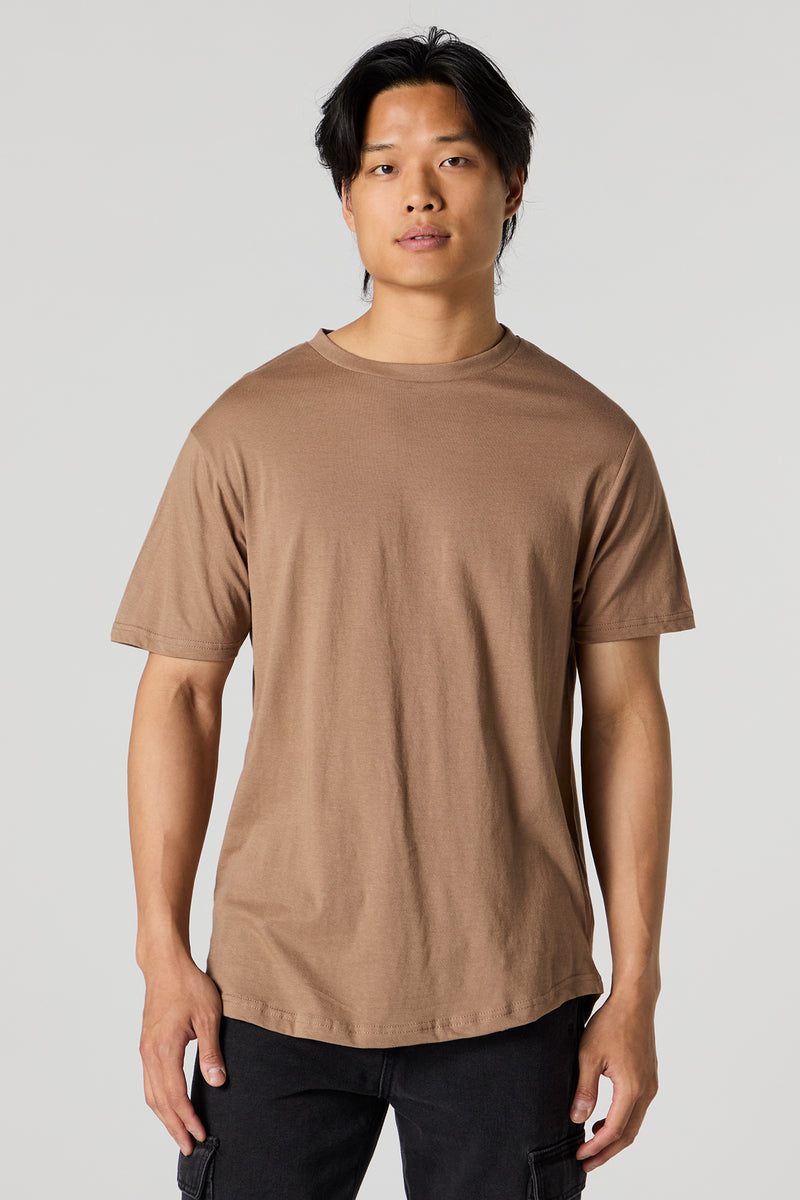 Curve Hem Crewneck T-Shirt