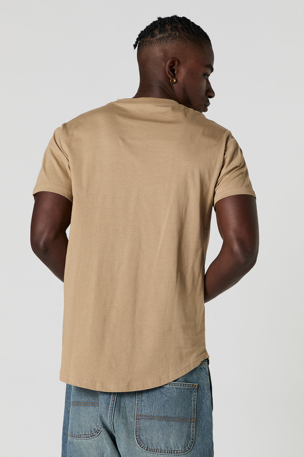 Solid Curved Hem Crewneck T-Shirt Solid Curved Hem Crewneck T-Shirt 8