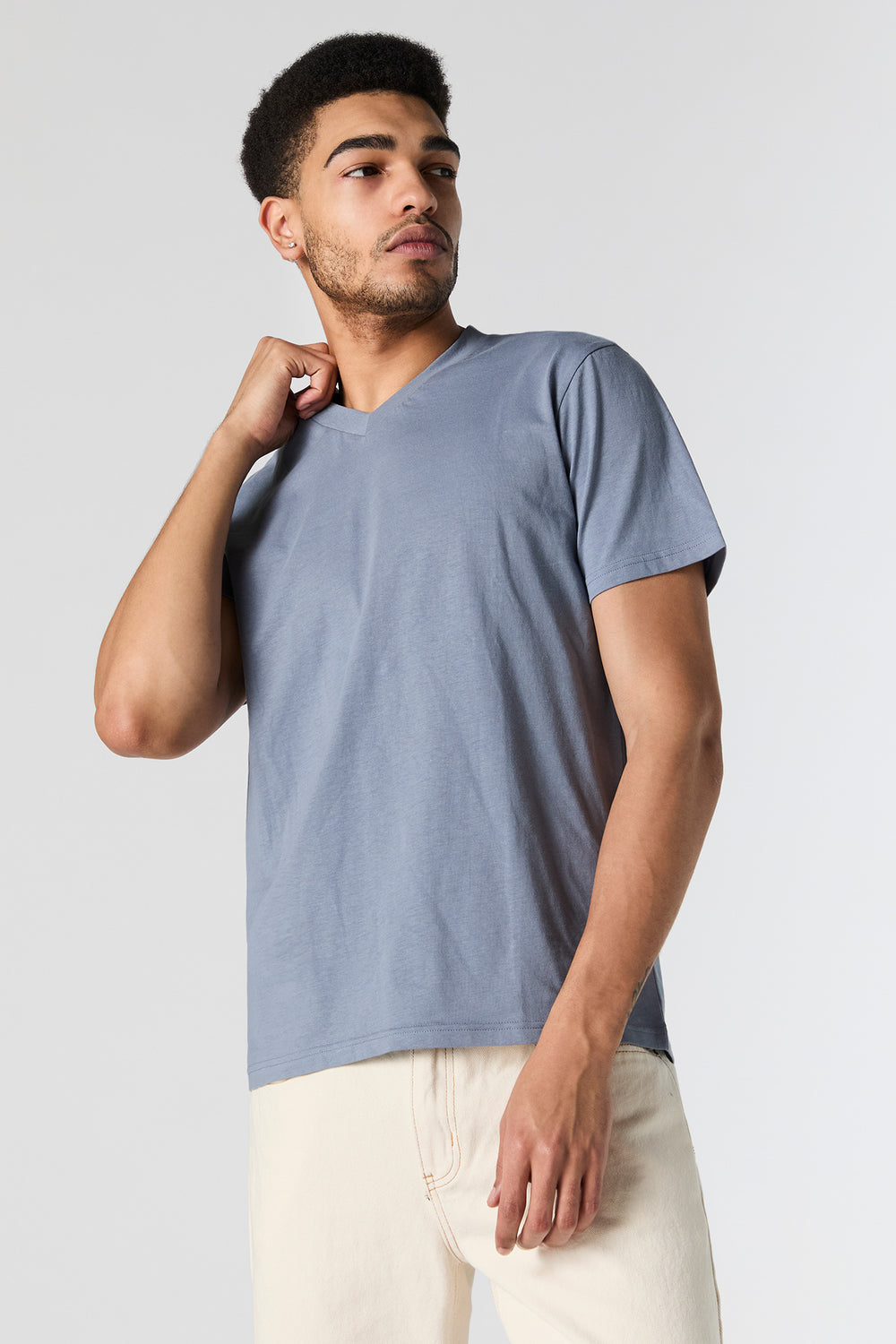 Solid V-Neck T-Shirt Solid V-Neck T-Shirt 1