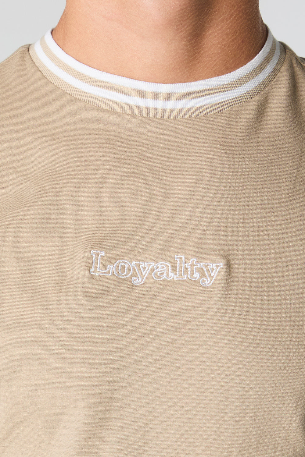 Loyalty Embroidered Contrast Trim T-Shirt Loyalty Embroidered Contrast Trim T-Shirt 4