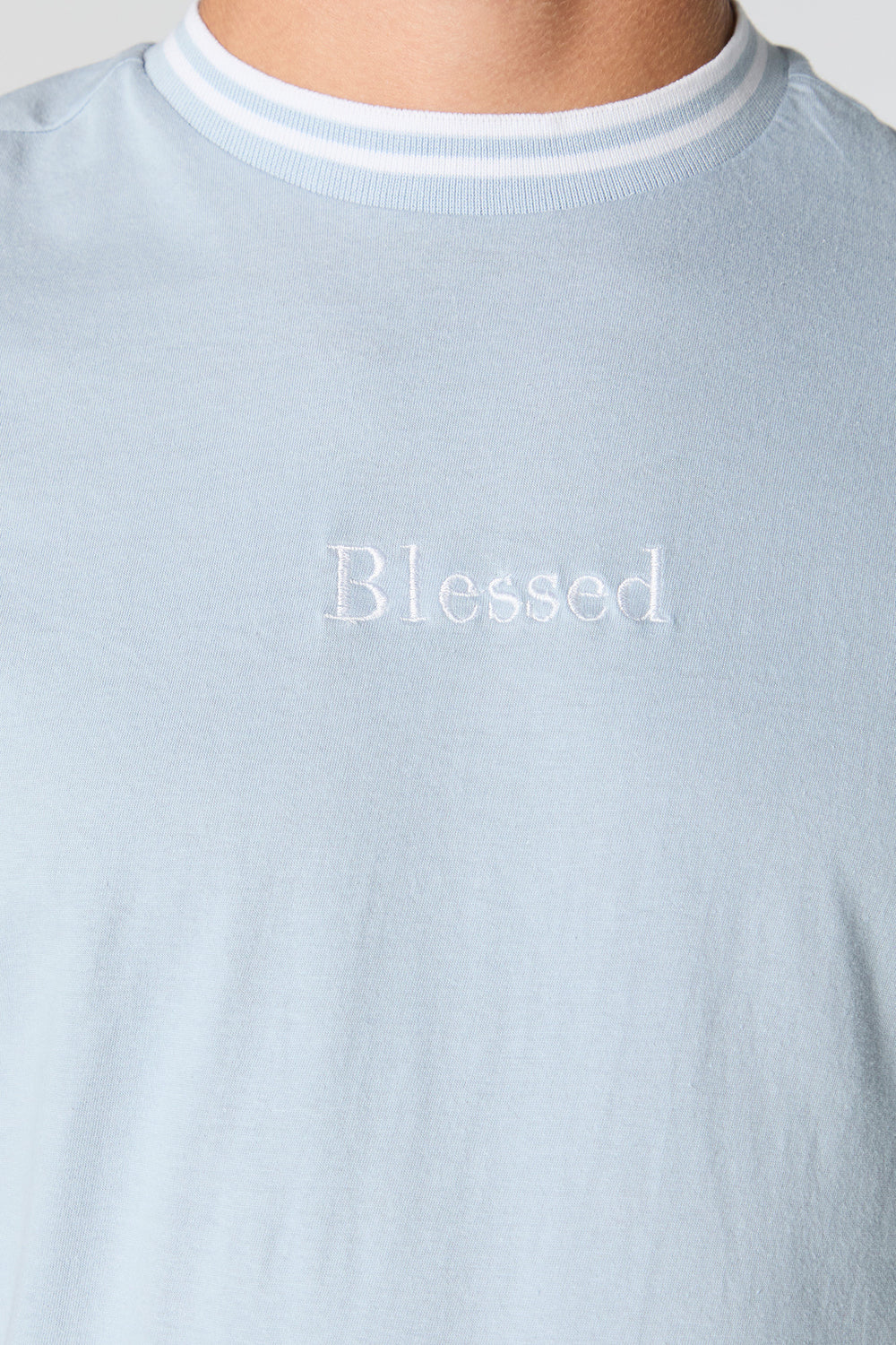 Blessed Embroidered Contrast Trim T-Shirt Blessed Embroidered Contrast Trim T-Shirt 4