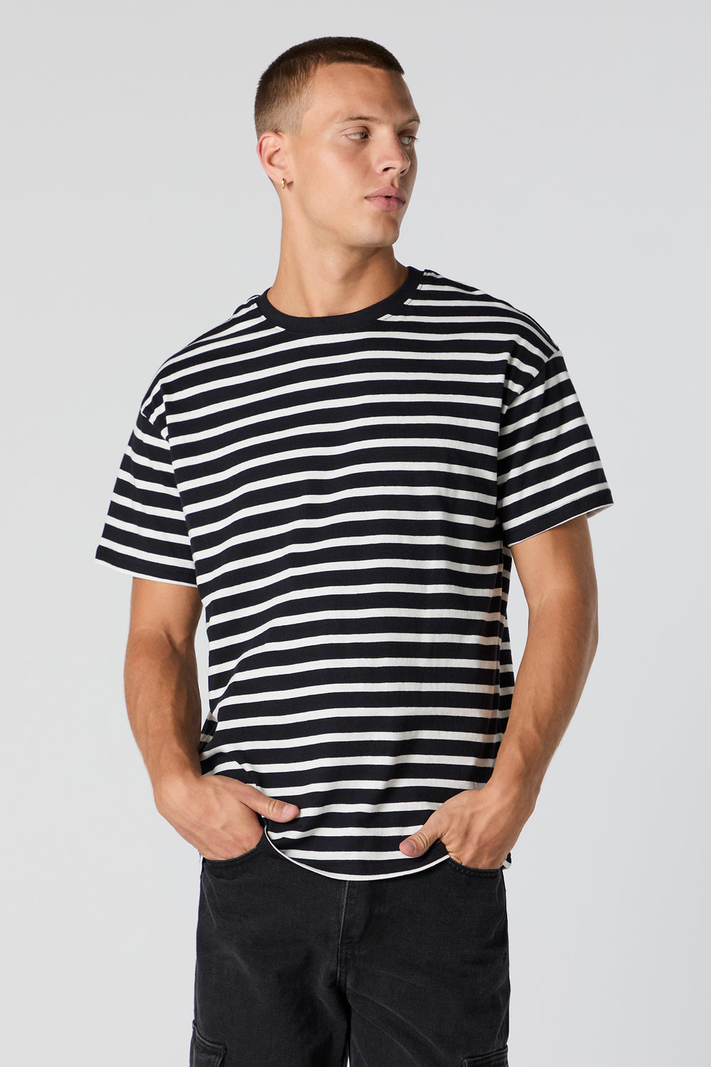 Striped Crewneck T-Shirt Striped Crewneck T-Shirt 1