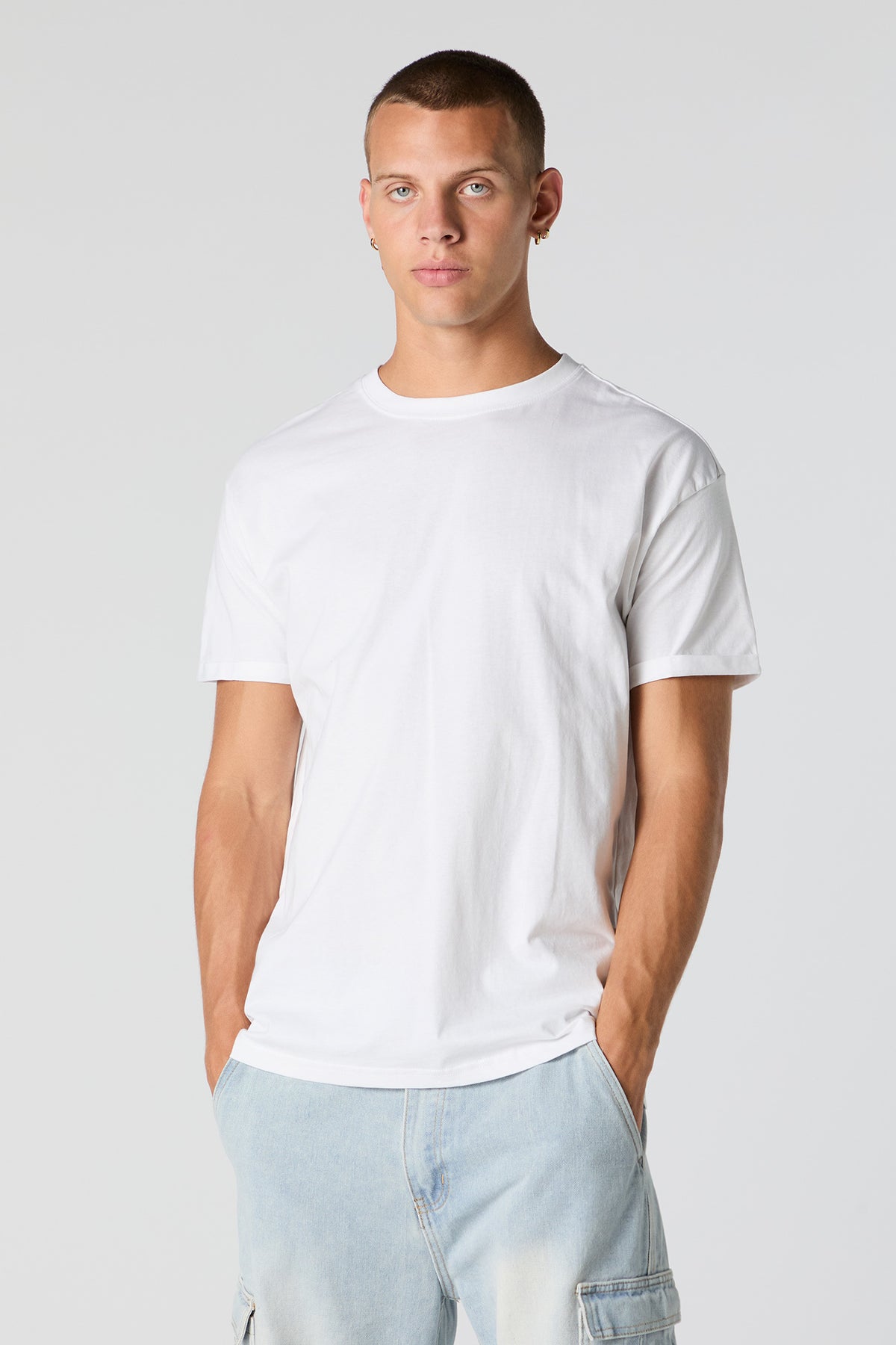 Rolled Sleeve Crewneck T-Shirt