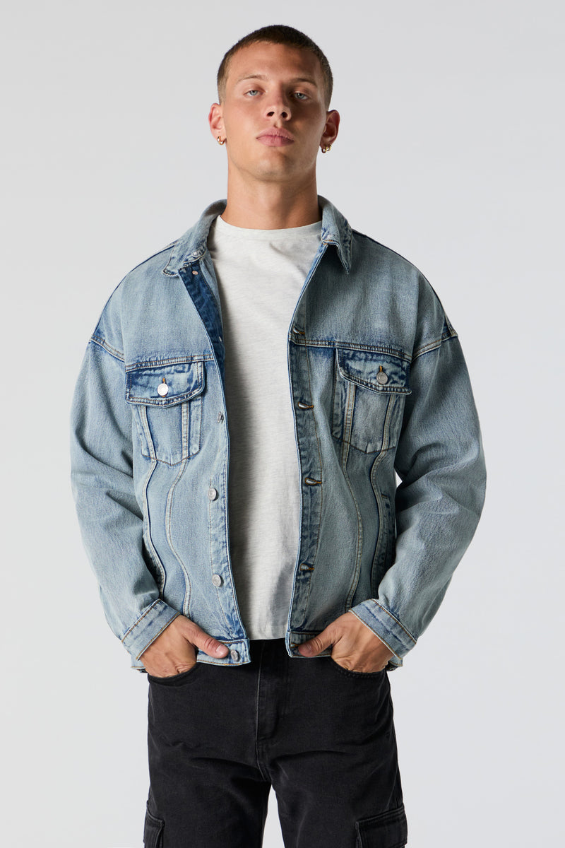 Removable Hood Denim Trucker Jacket