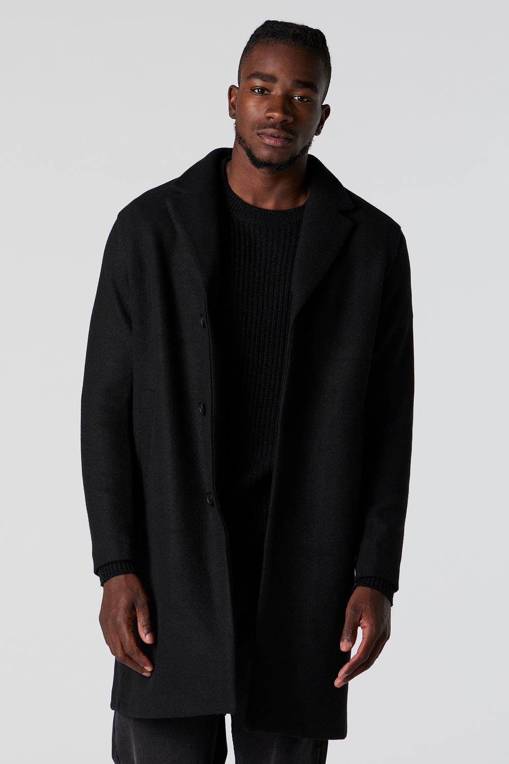 Collared Button Front Longline Coat Collared Button Front Longline Coat 4