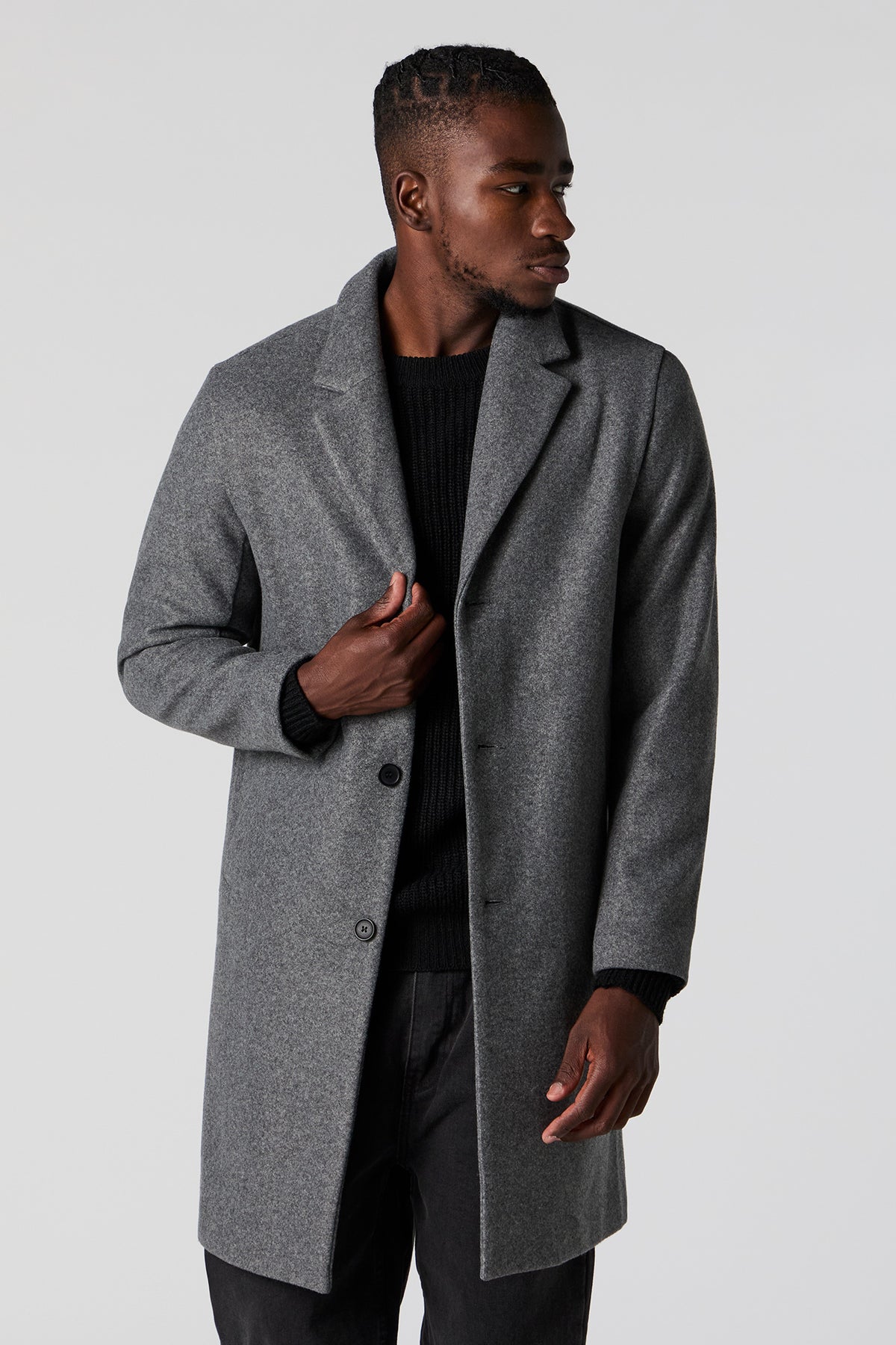 Collared Button Front Longline Coat