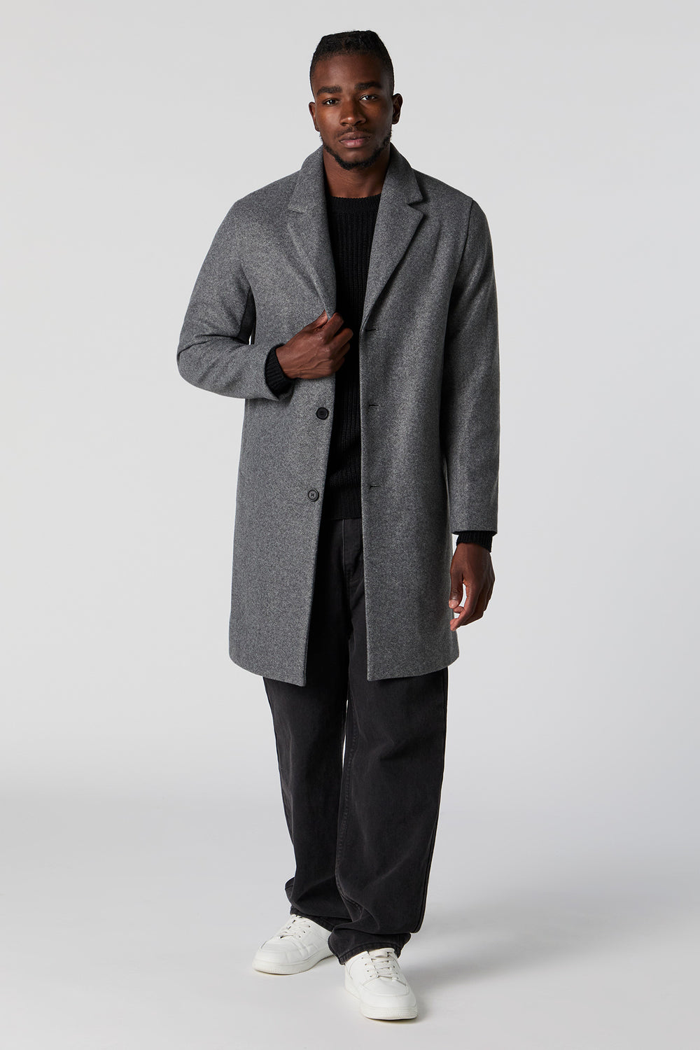 Collared Button Front Longline Coat Collared Button Front Longline Coat 3