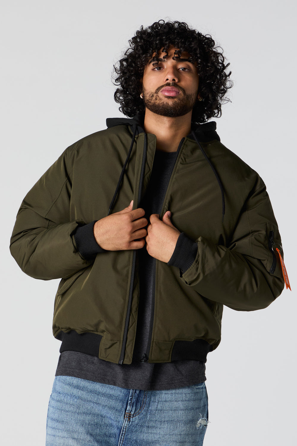 Hooded Bomber Jacket Hooded Bomber Jacket 1