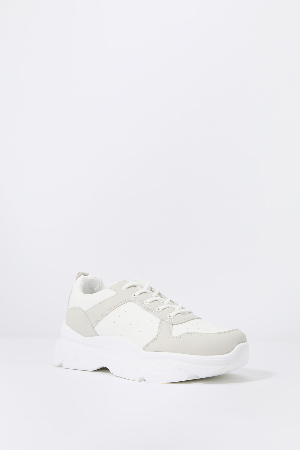 Faux Leather Lace-Up Chunky Sneaker Faux Leather Lace-Up Chunky Sneaker 3