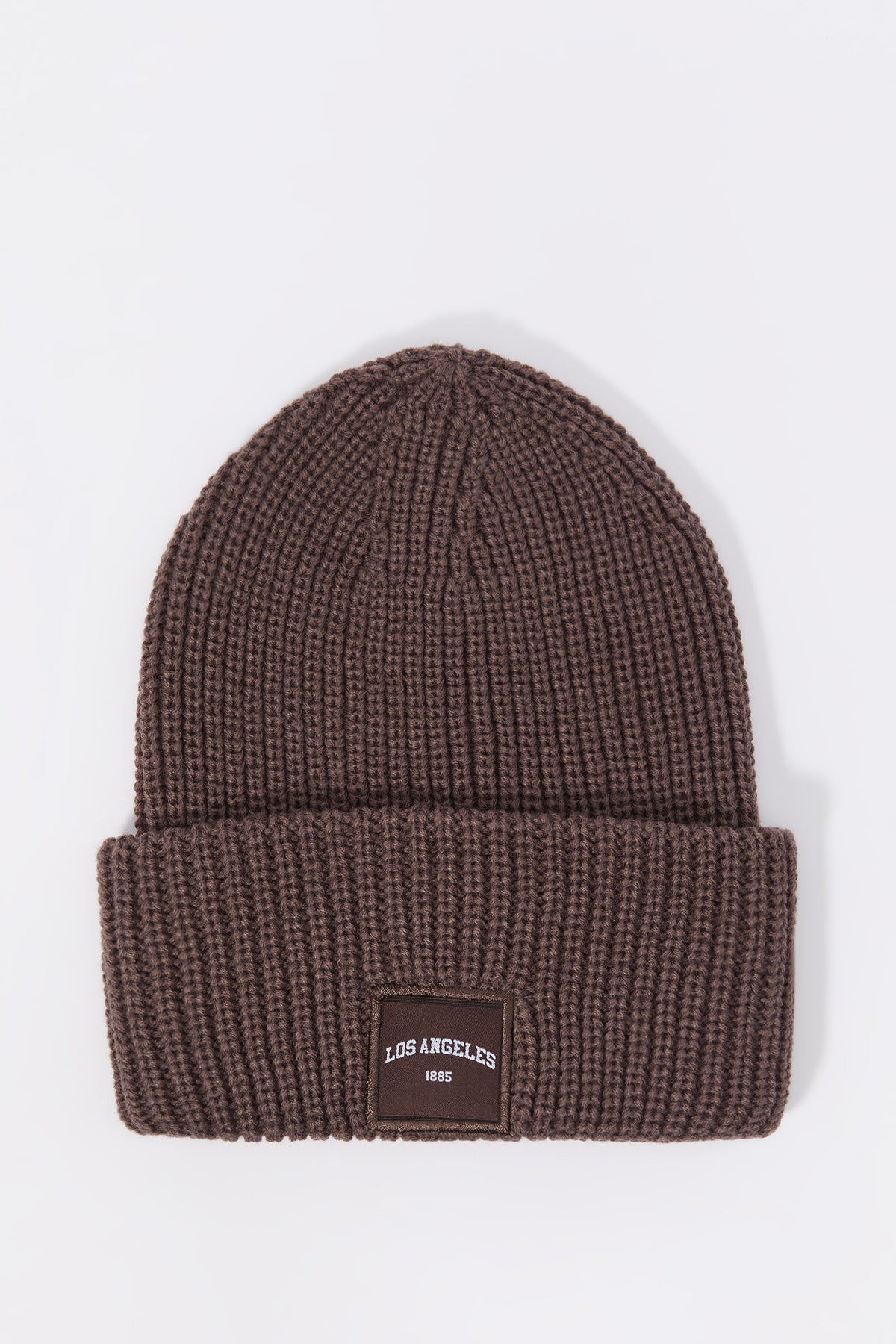 City Patch Ribbed Knit Beanie