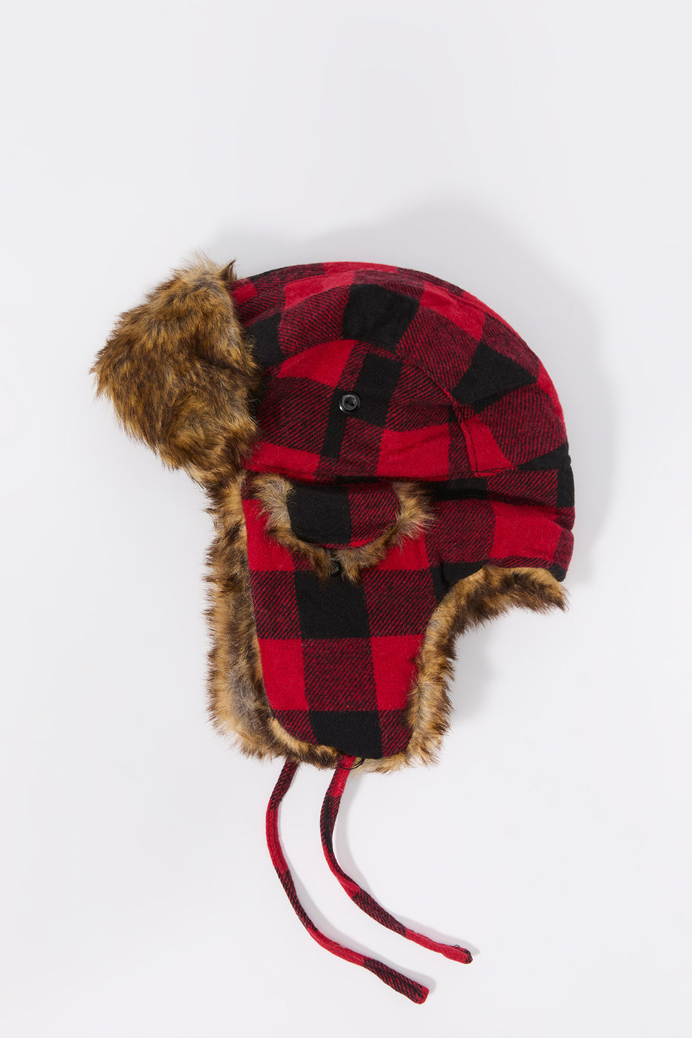 Faux Fur Lined Plaid Trapper Hat Faux Fur Lined Plaid Trapper Hat 1