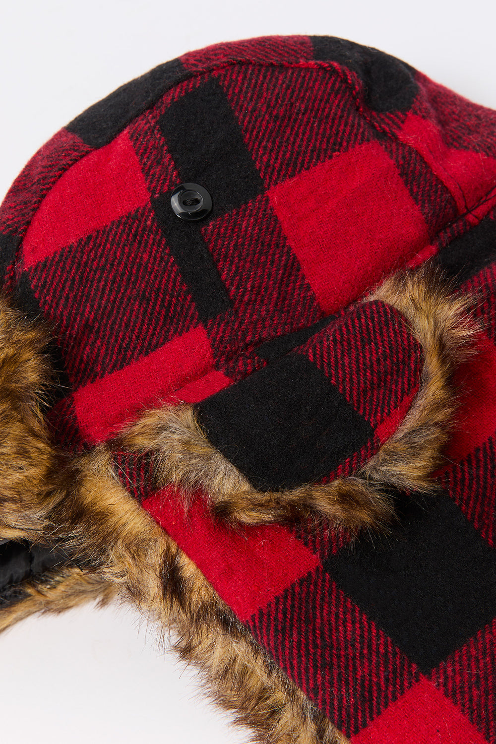 Faux Fur Lined Plaid Trapper Hat Faux Fur Lined Plaid Trapper Hat 2