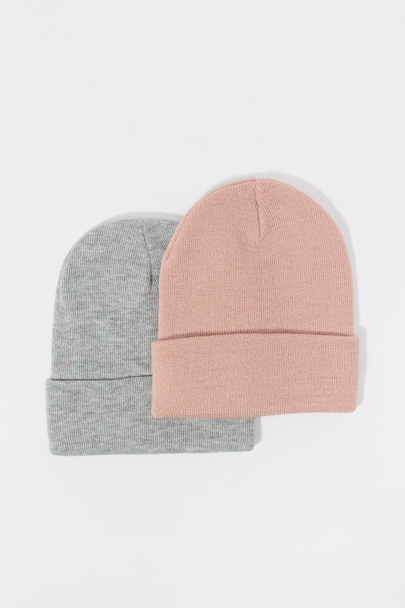 Ribbed Knit Beanie (2 Pack)