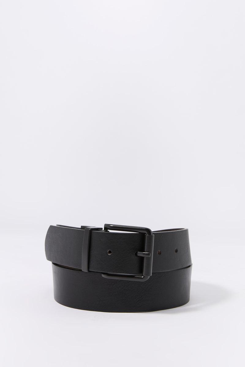 Black Faux Leather Belt