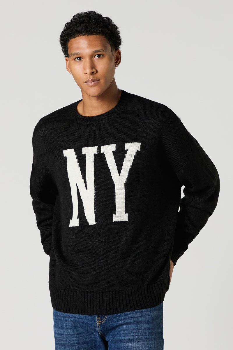 NY Jacquard Knit Relaxed Sweater