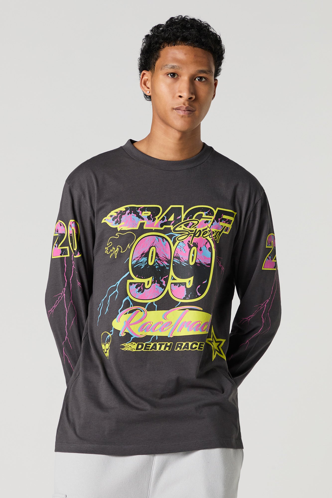 Race Graphic Long Sleeve Top