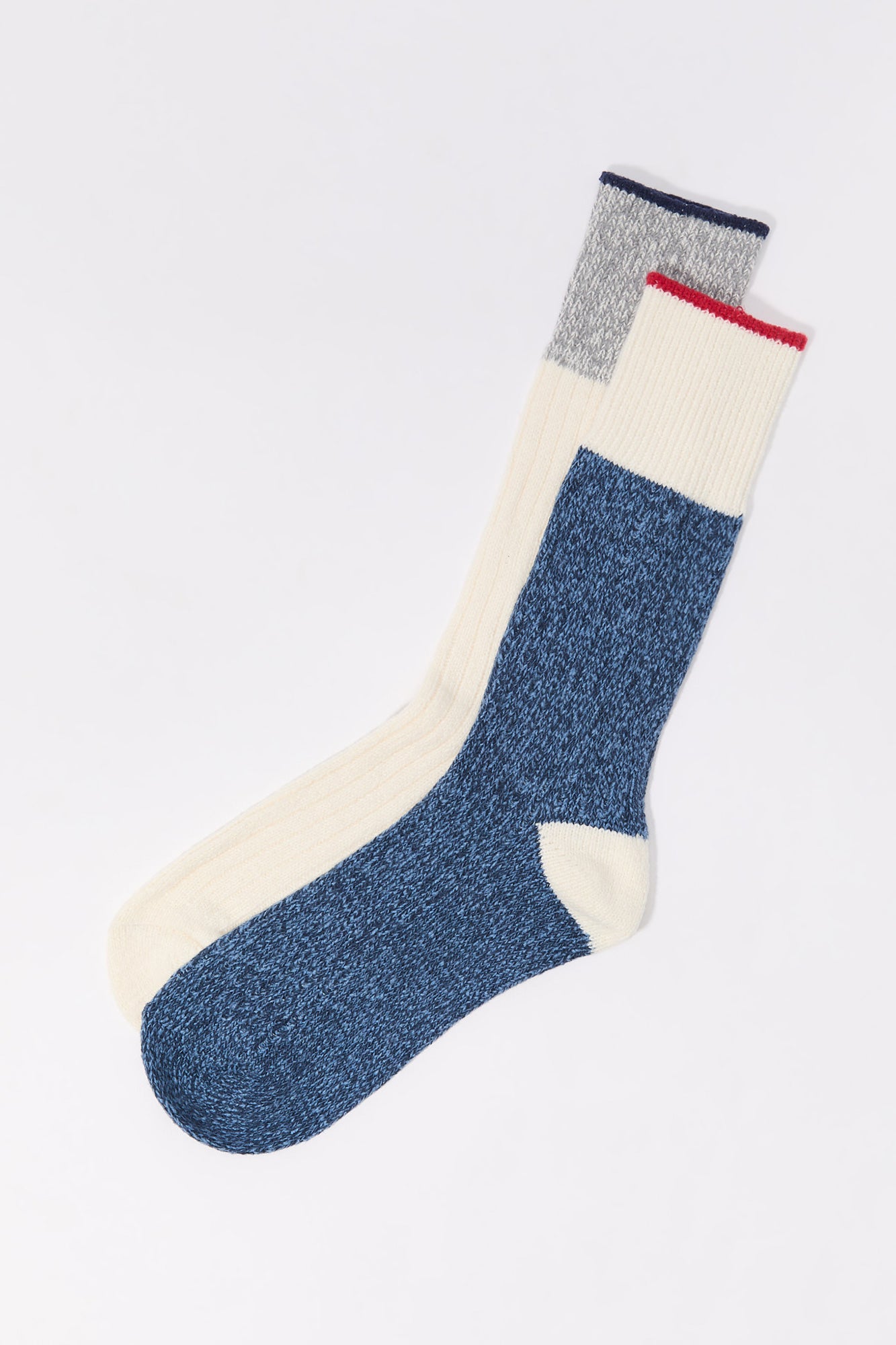 Ribbed Knit Crew Socks (2 Pack)