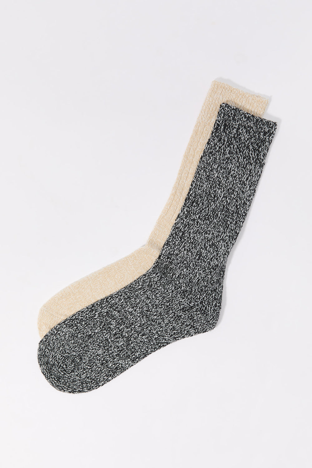 Ribbed Knit Crew Socks (2 Pack) Ribbed Knit Crew Socks (2 Pack) 2