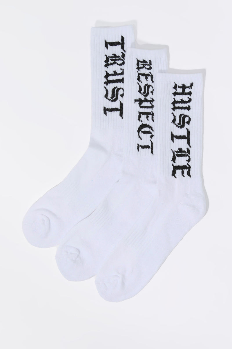 Trust Respect Hustle Crew Socks (3 Pack)